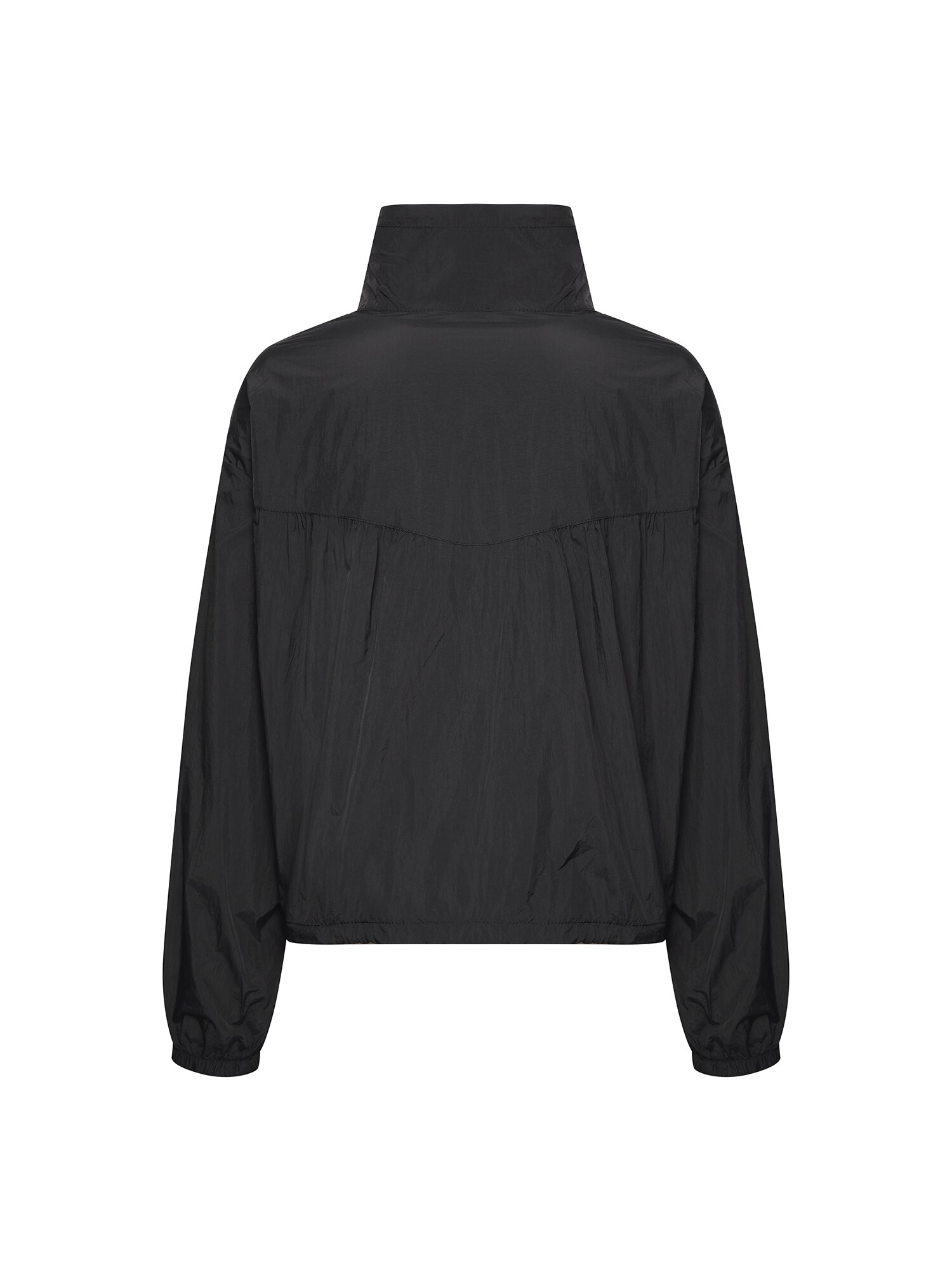 스트링 셔링 절개 하이넥 점퍼 (BLACK)