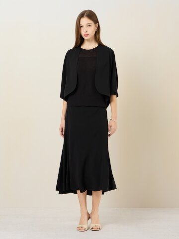 실키 머메이드 맥시 롱 스커트 (BLACK)