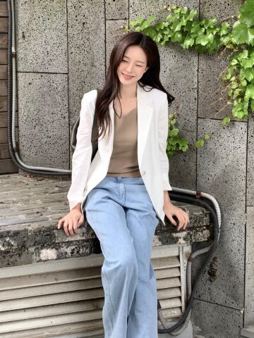 린넨 패치 포켓 싱글 원버튼 재킷 