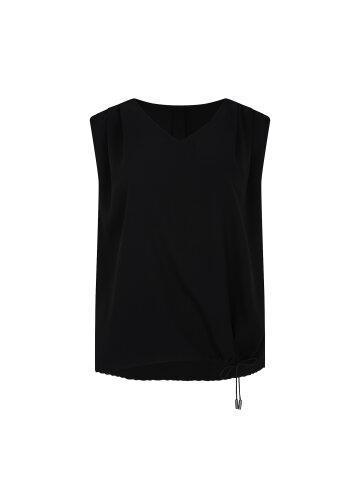 스트링 셔링 브이넥 블라우스 