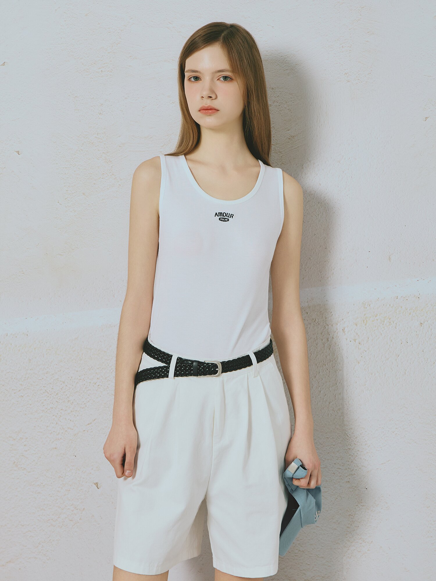 로고 슬리브리스 티셔츠 (WHITE)