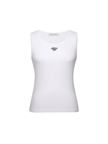 로고 슬리브리스 티셔츠 