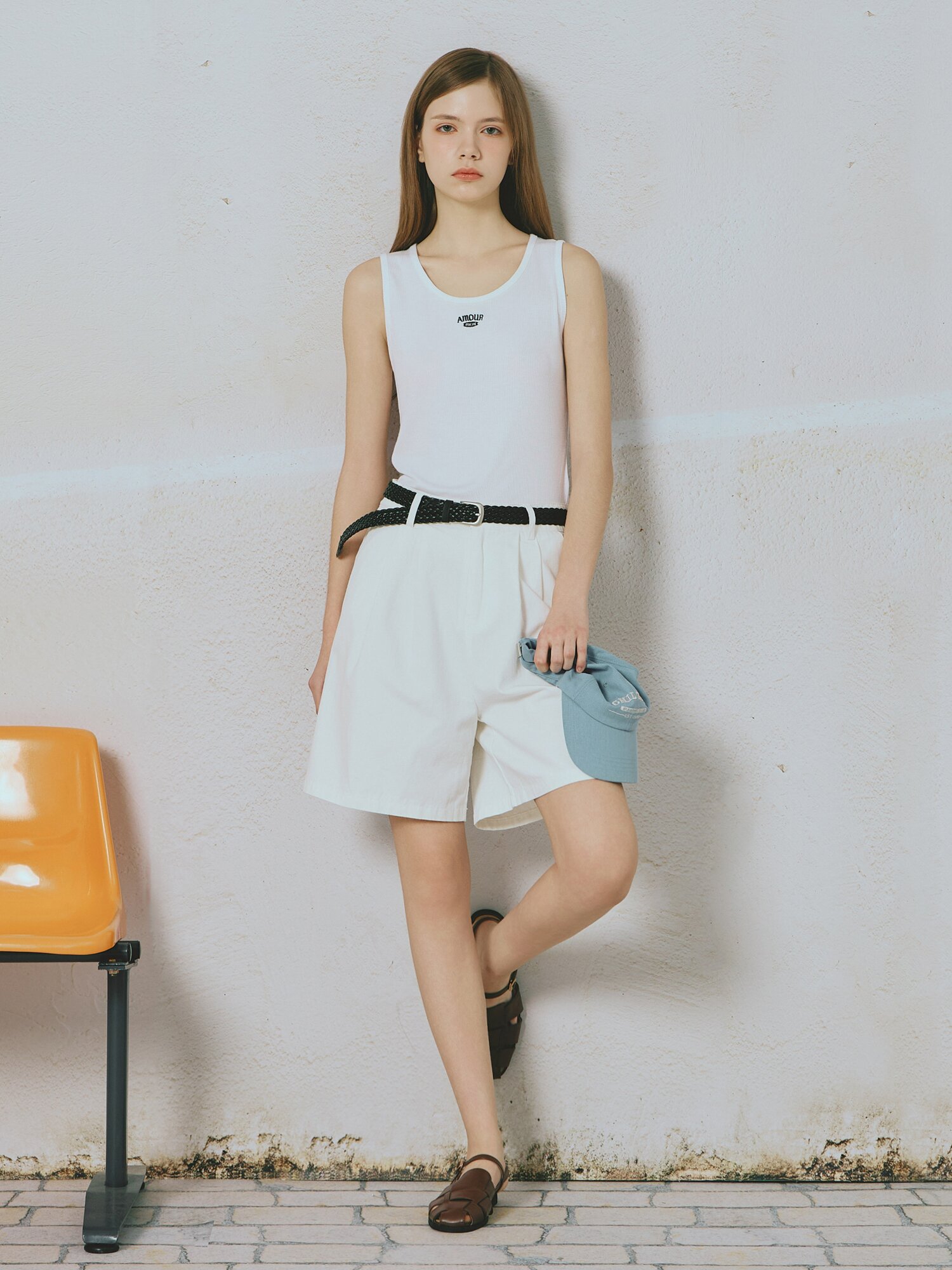 로고 슬리브리스 티셔츠 (WHITE)