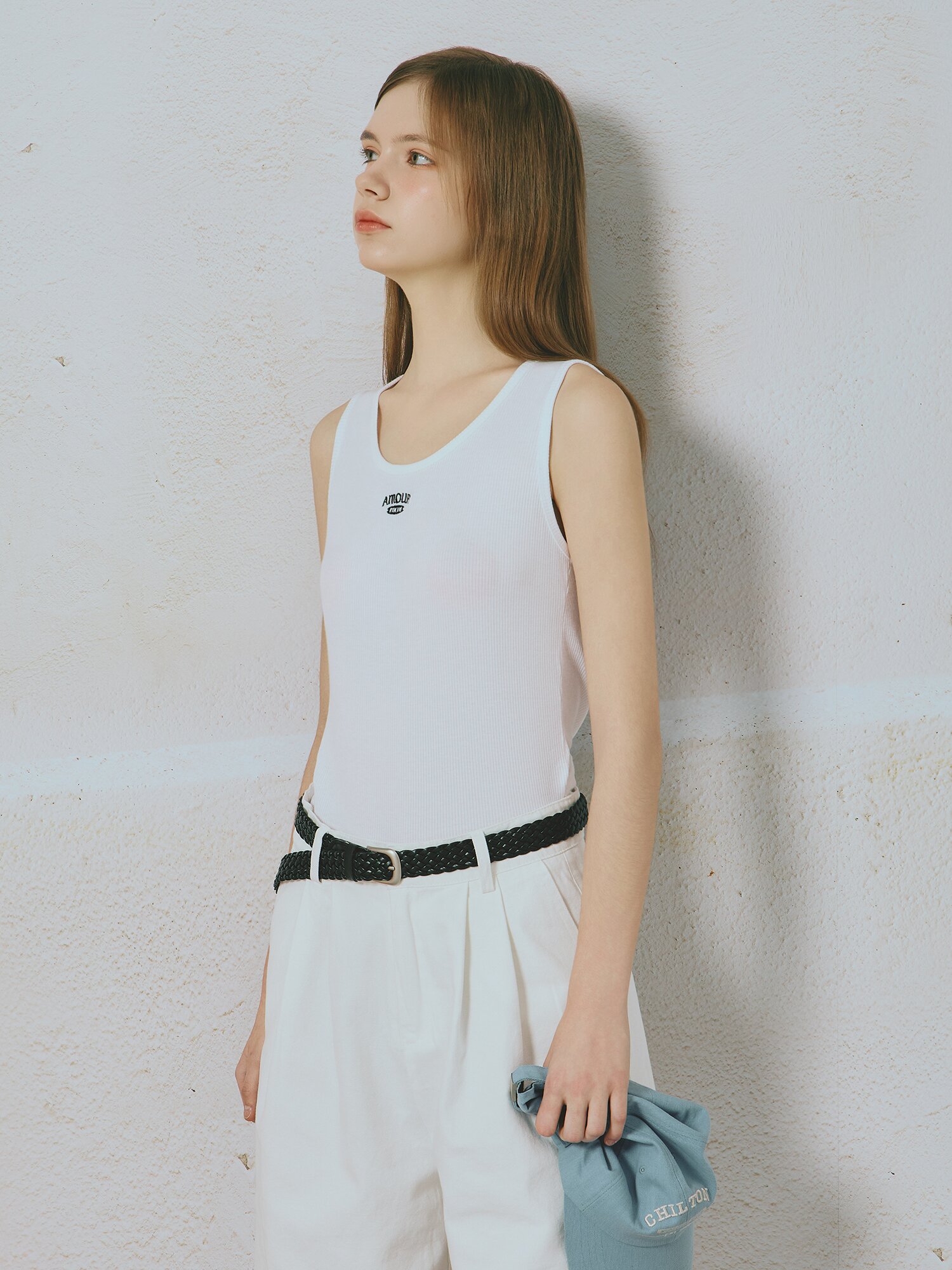 로고 슬리브리스 티셔츠 (WHITE)