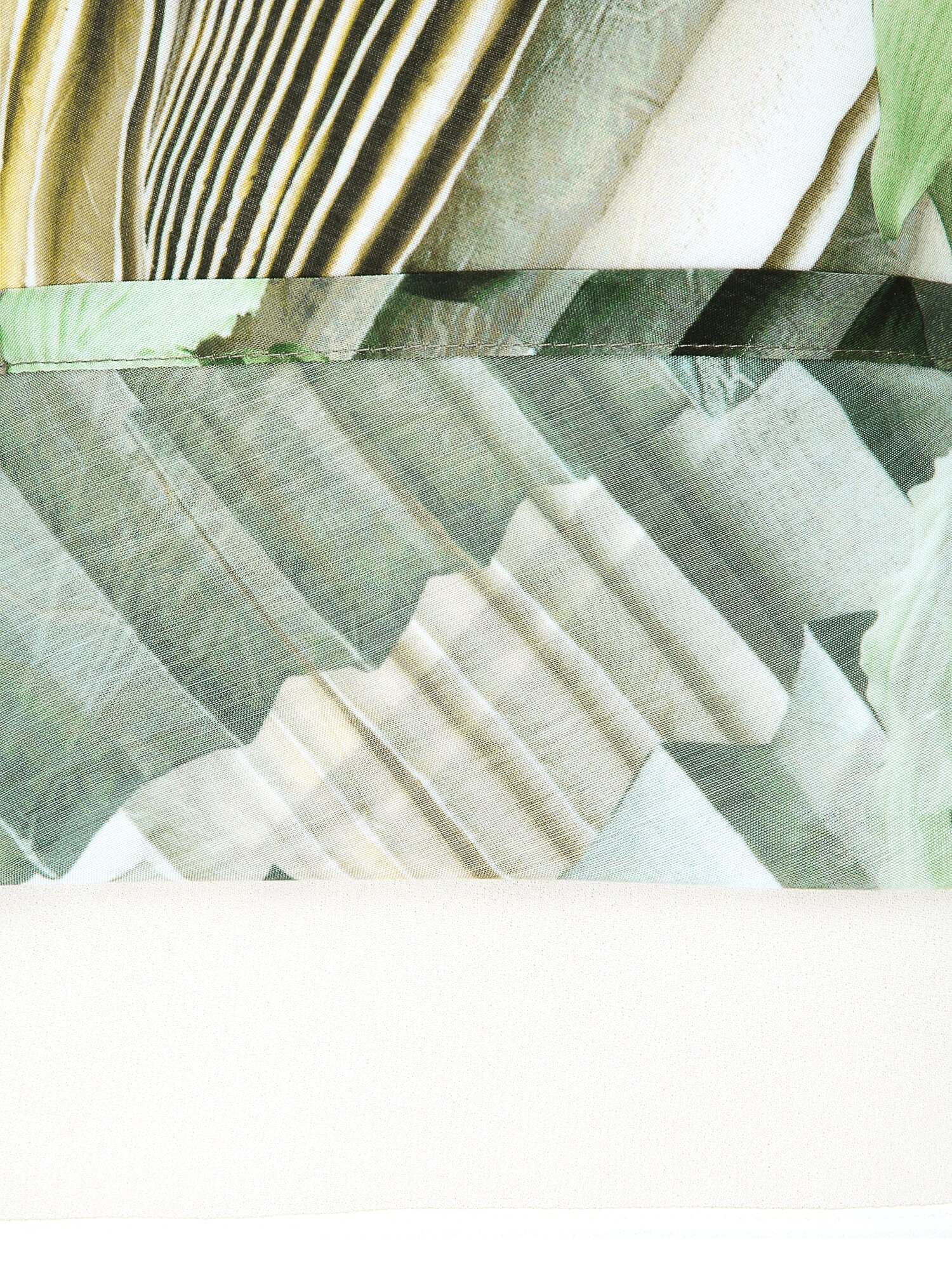 백 스모킹 오픈 칼라 플레어 원피스 (PRINT GREEN)