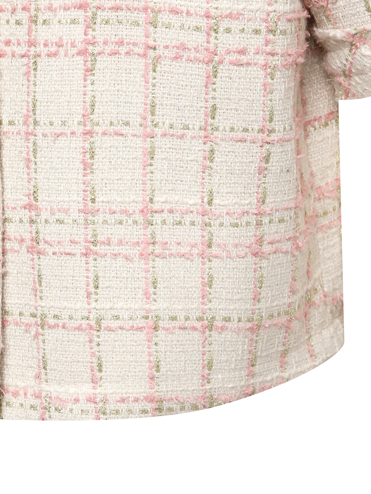 라운드넥 트위드 하프 재킷 (PINK)