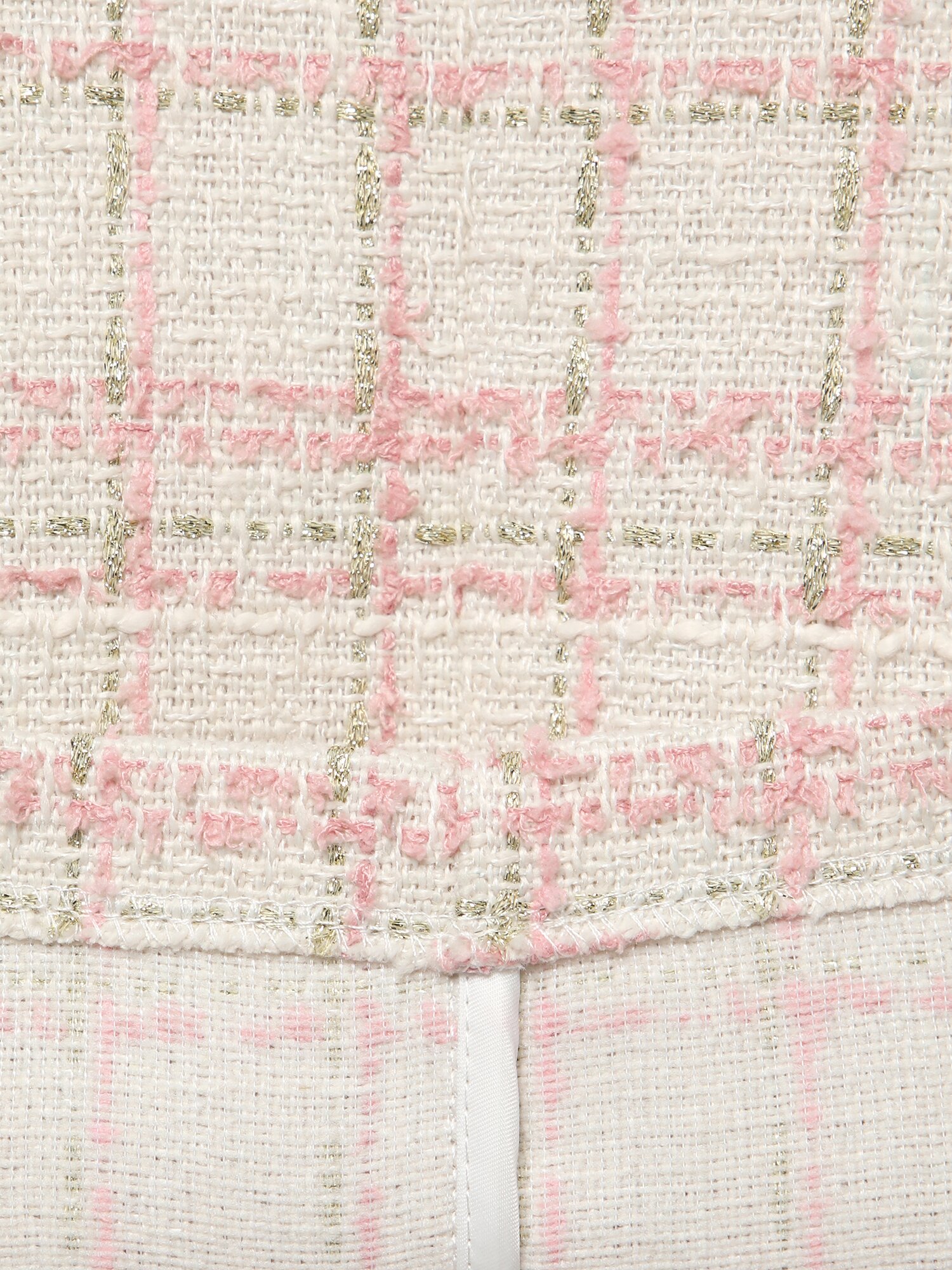 라운드넥 트위드 하프 재킷 (PINK)