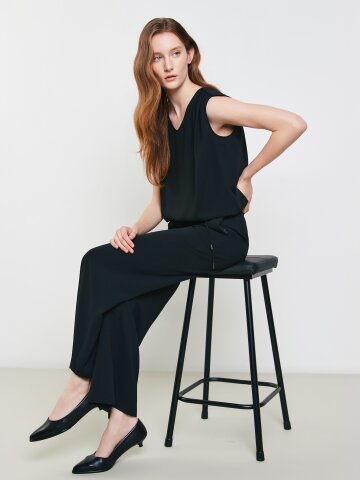 소프트 백 밴딩 와이드 팬츠 (BLACK)