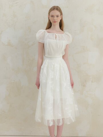 Paris's Layered Tulle Skirt / Ivory(2color)
