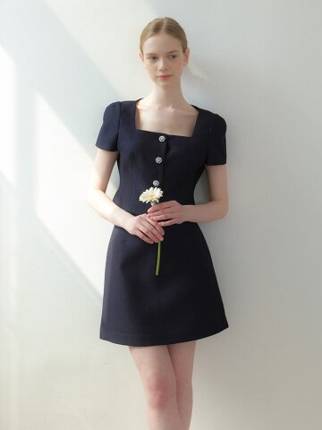 Dahlia Tweed A-Line Mini-Skirt / Navy(2color)