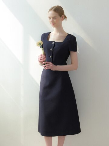 Dahlia Tweed A-Line Long-Skirt / Navy(2color)