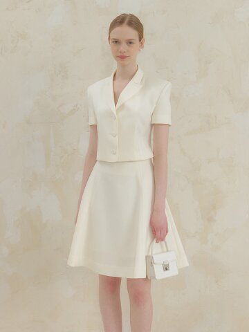 Signature Flare Midi-Skirt / Ivory(2color)