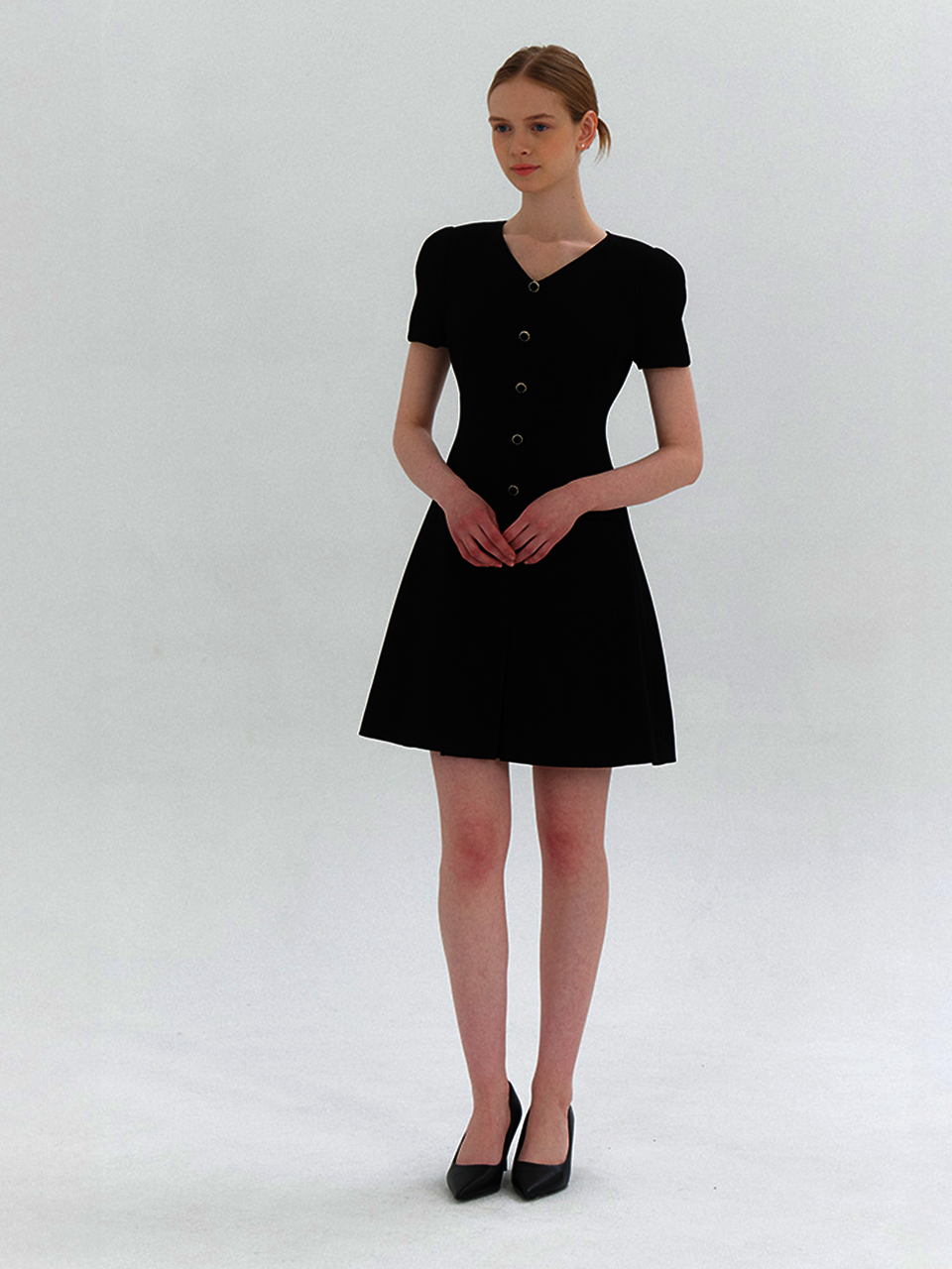 Summer Tweed Pleats Mini-Dress / Black(2color)