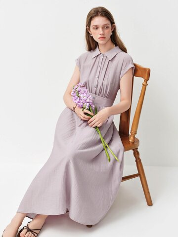 WD_Collar sleeveless button long dress_2color
