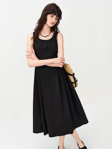 WD_Chic sleeveless fit flare dress_2color