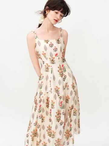 WD_Floral slip long dress_IVORY