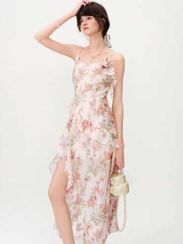 5/4 예약배송_WD_Floral frill detail slip dress_PINK