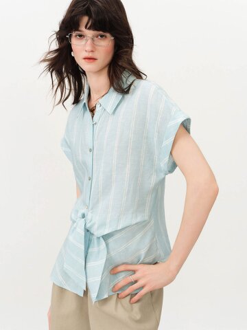 WD_Relaxed fit stripe tie shirt_2color