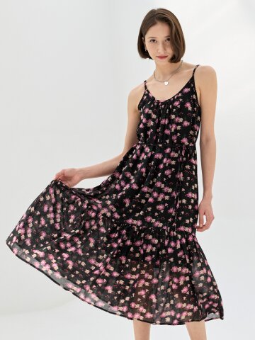 로에브라 플라워 나시 롱 원피스