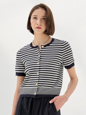 로에딘 반팔 니트 가디건