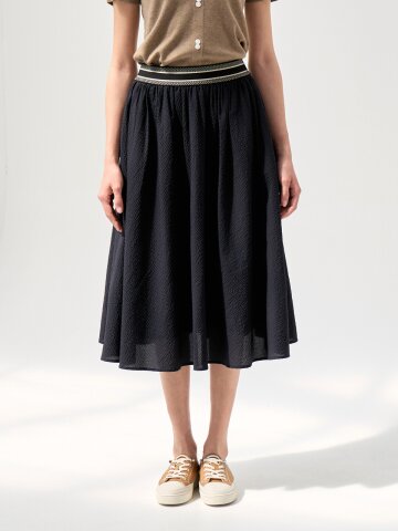 루미아 지지미 볼륨 미디 스커트