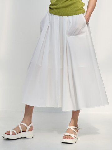 브엘라 아웃포켓 A라인 롱 스커트