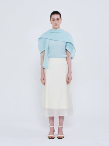 MUFFLER PLEATS TOP - MINT