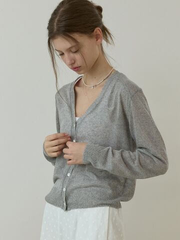Linen blend summer cardigan Gray



