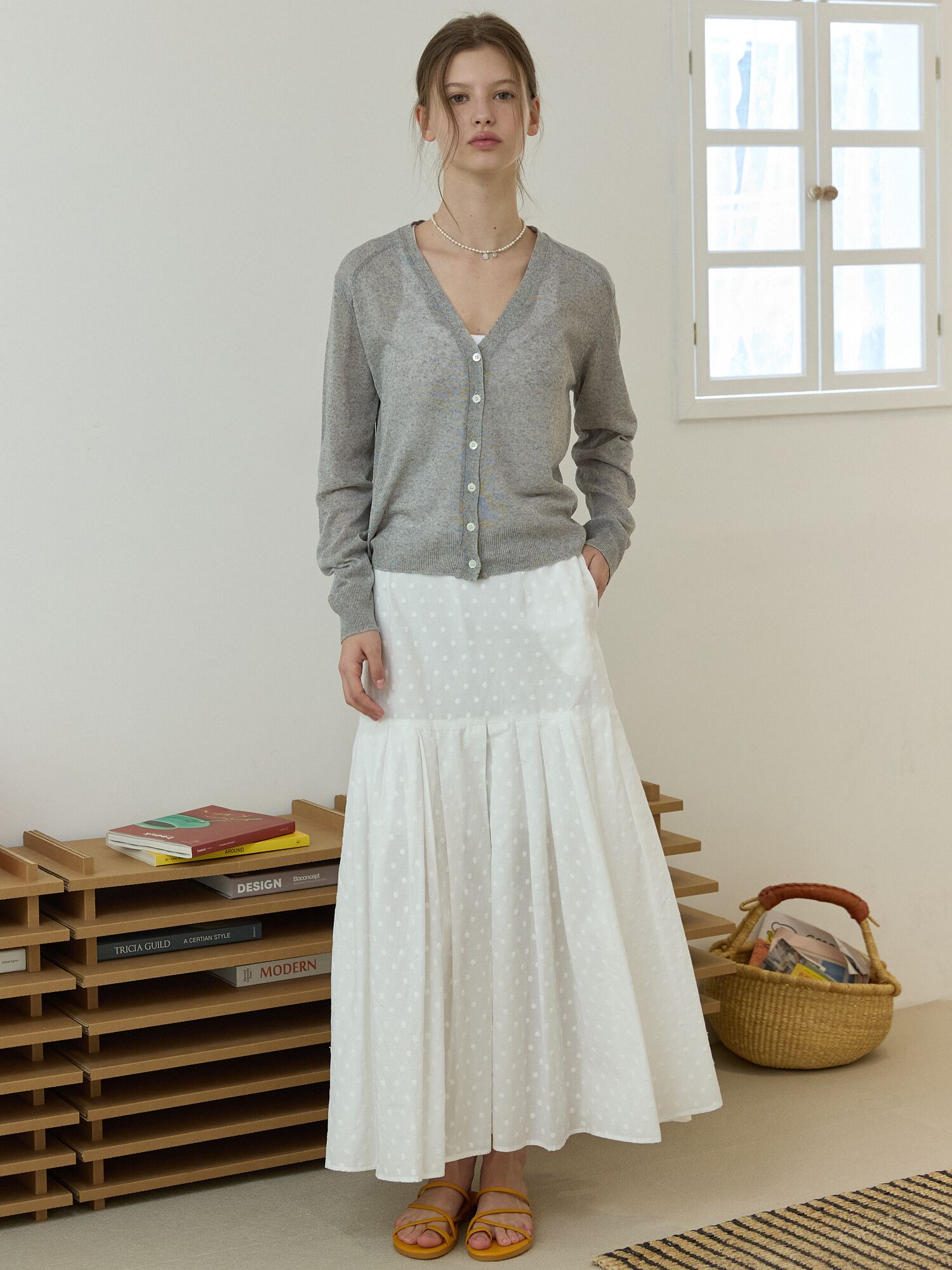 Linen blend summer cardigan Gray