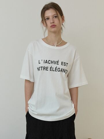 French writing T-shirt Ivory