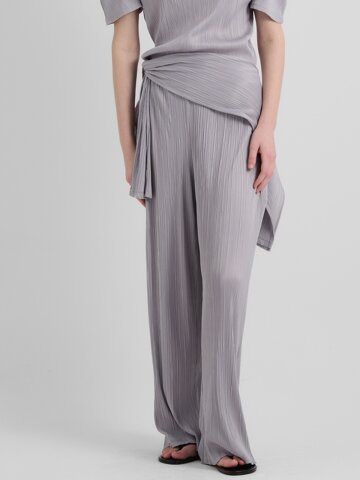 (NEW )LU PLEATS BAND WIDE PANTS - GRAY