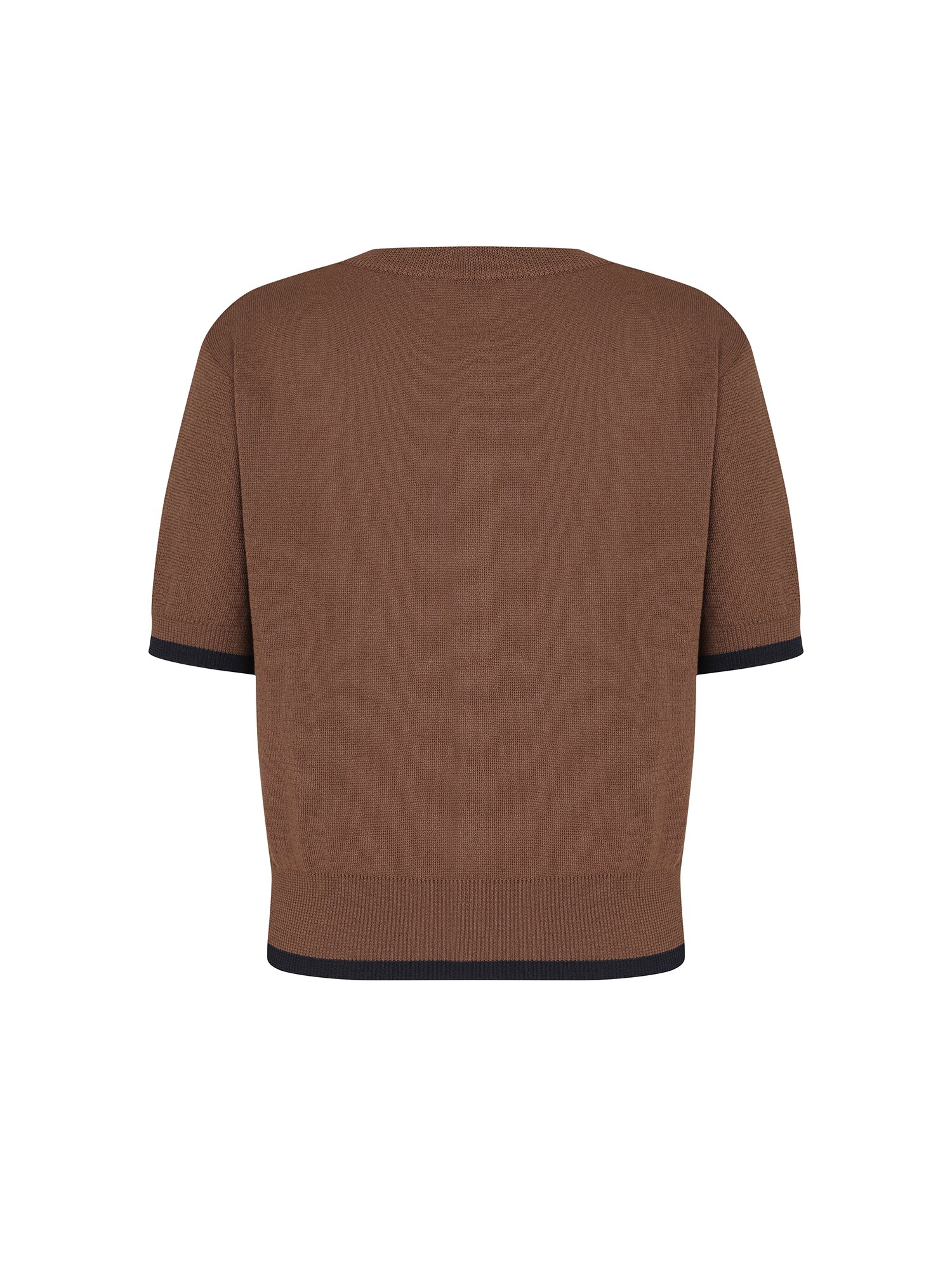 사이드 배색 니트 가디건 (BROWN)