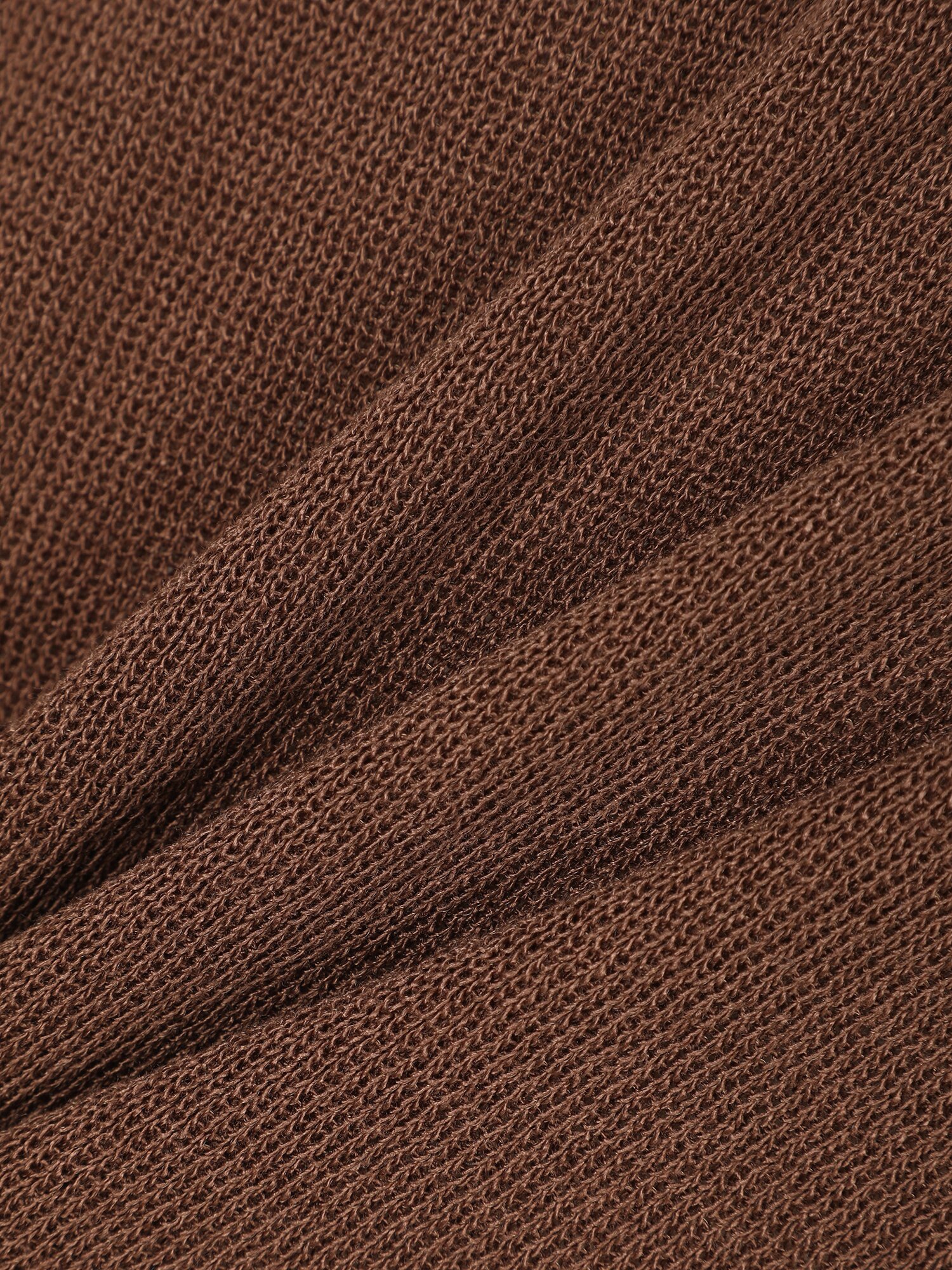 사이드 배색 니트 가디건 (BROWN)