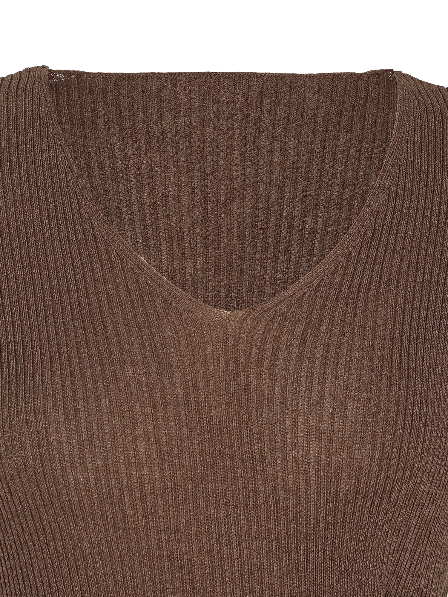 사이드 버튼 브이넥 니트 (BROWN)