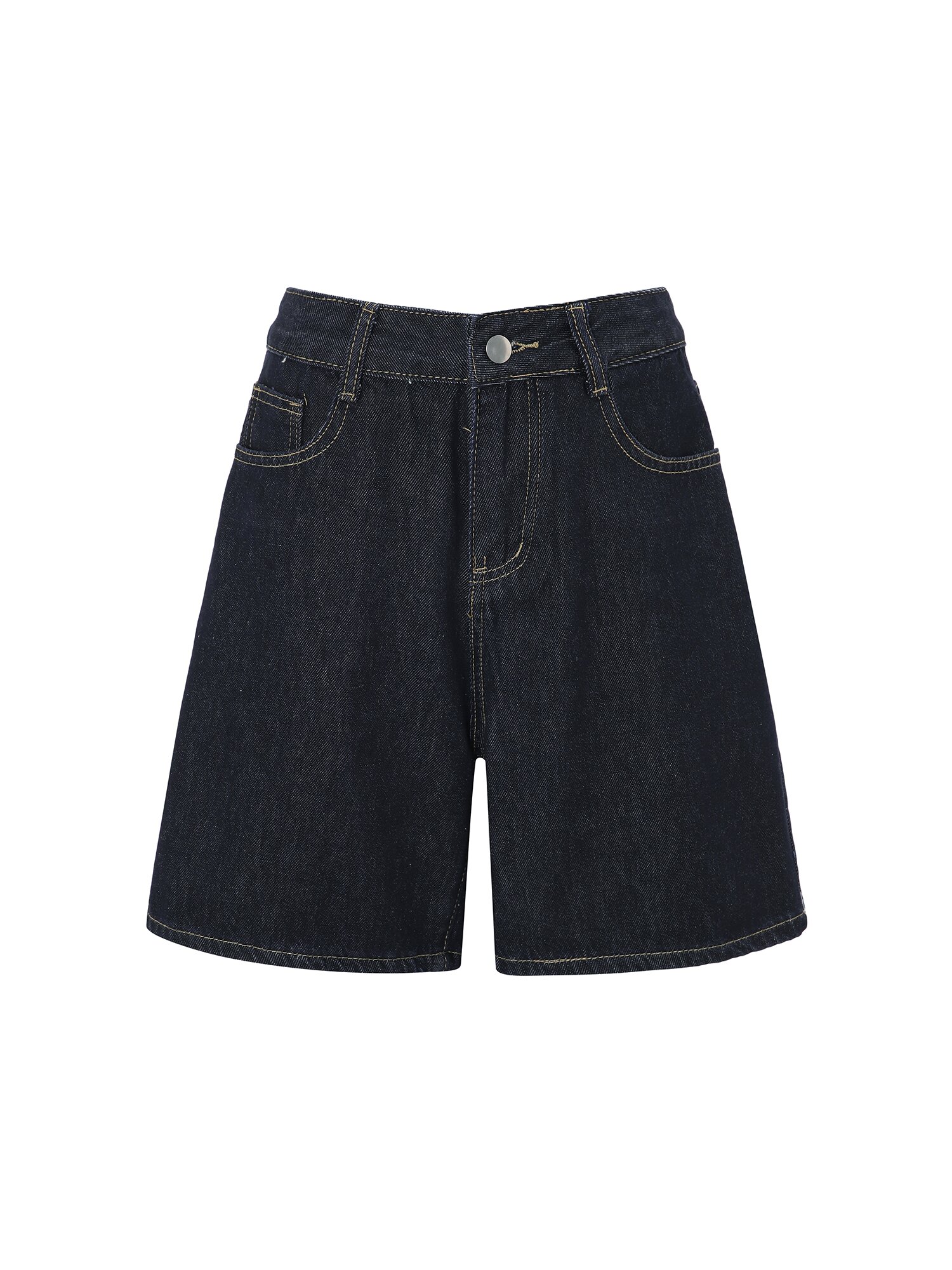 워싱 4부 숏 데님팬츠 (NAVY)