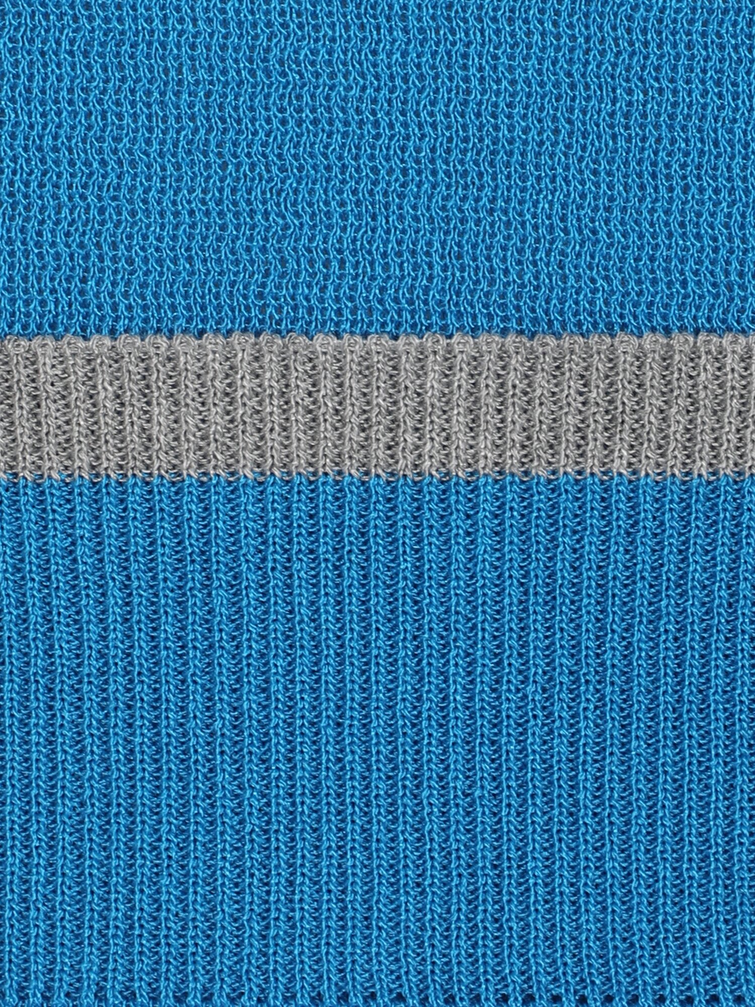 사이드 배색 니트 가디건 (BLUE)