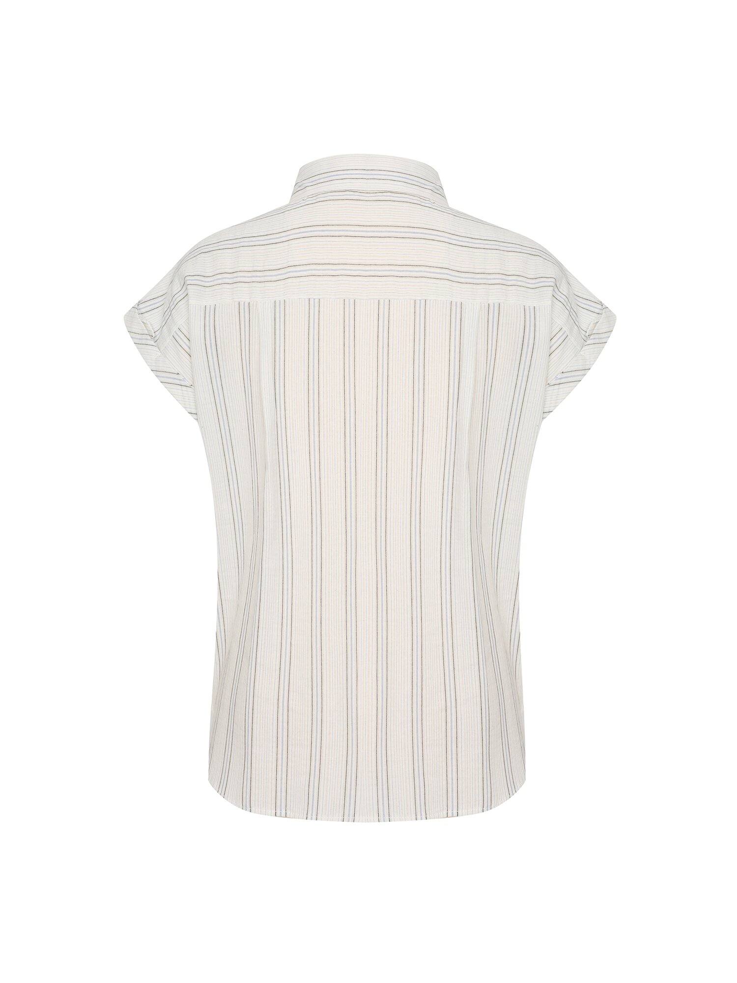 스트라이프 캡슬리브 셔츠 블라우스 (BLUE)