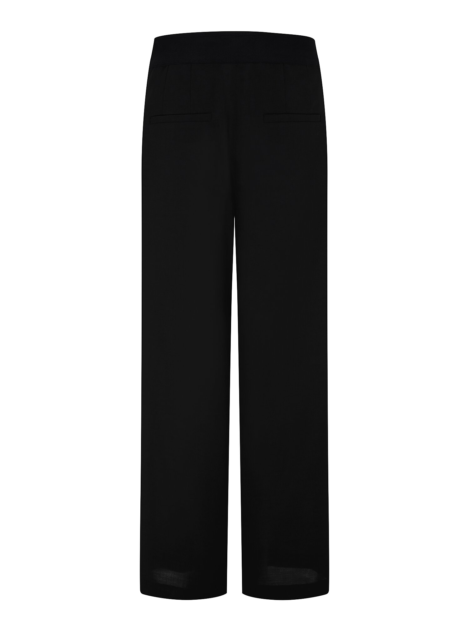 원턱 백 밴딩 와이드 팬츠 (BLACK)