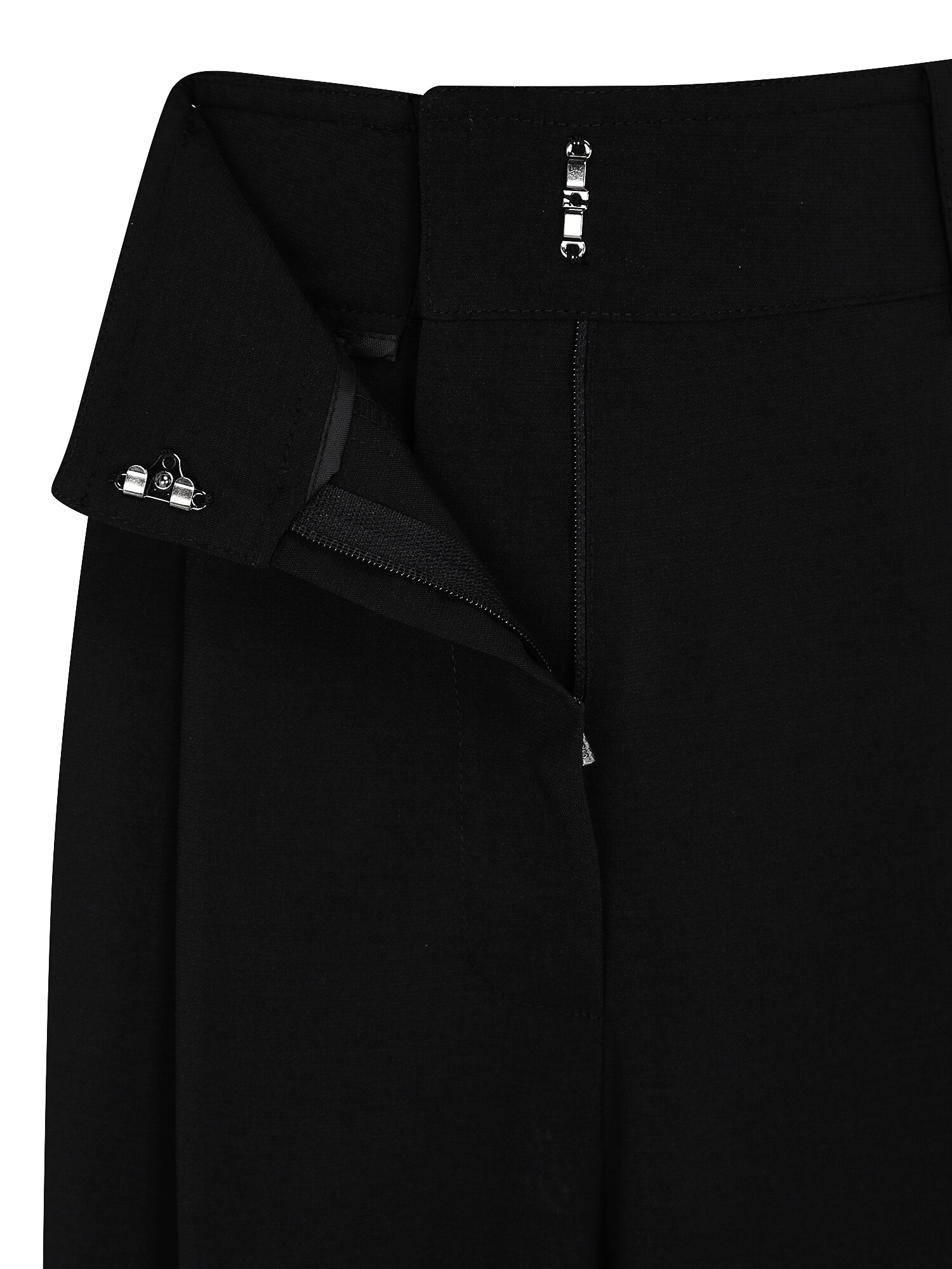 원턱 백 밴딩 와이드 팬츠 (BLACK)