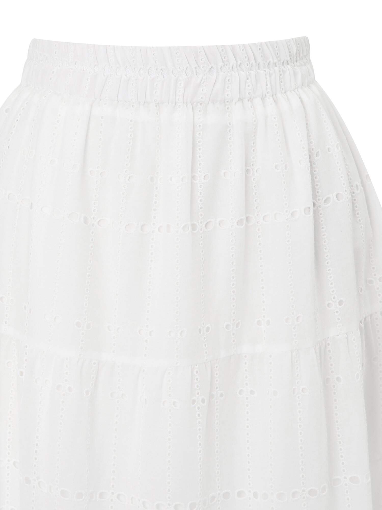 펀칭 레이스 플레어 스커트 (WHITE)