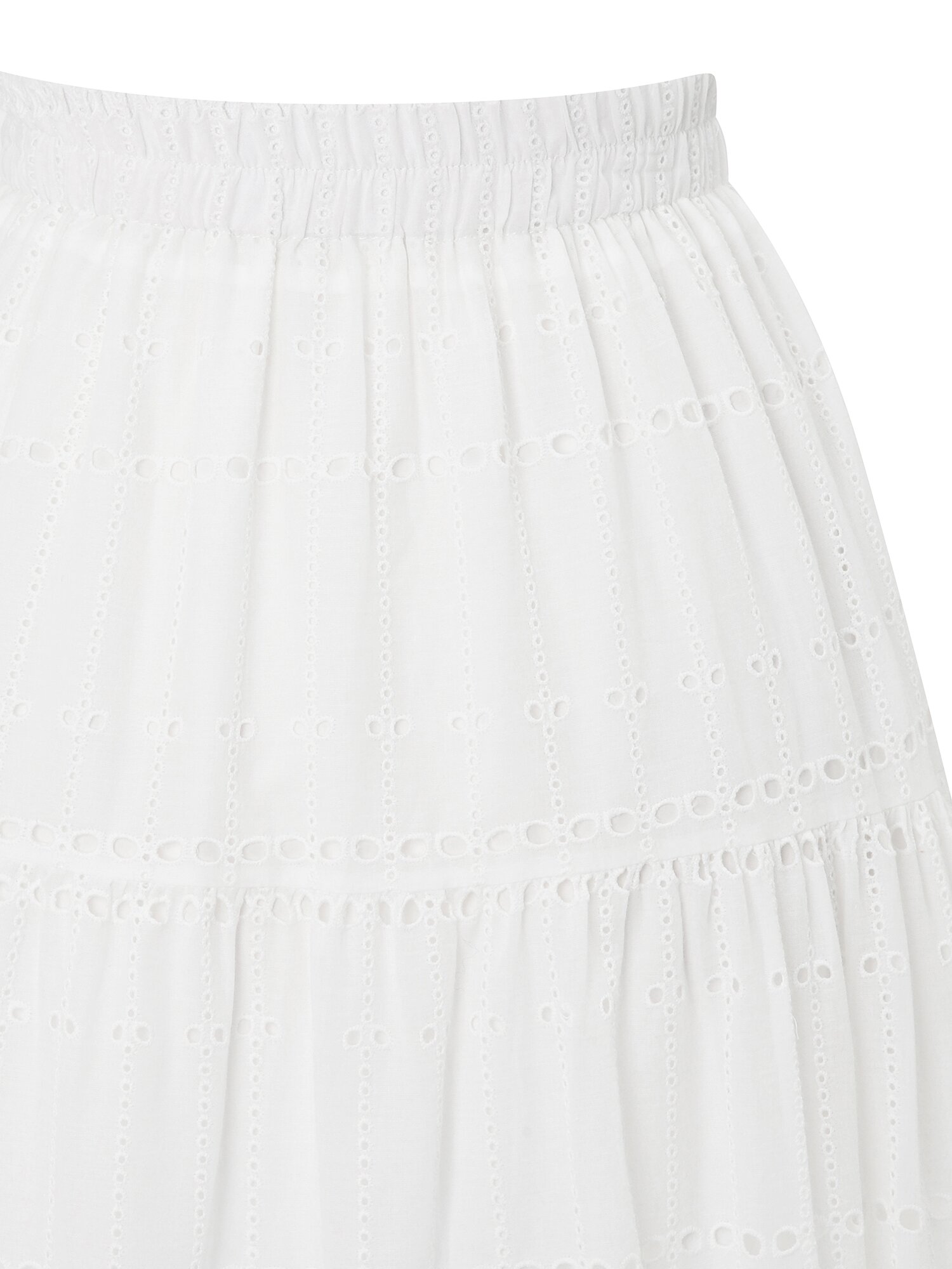 펀칭 레이스 플레어 스커트 (WHITE)