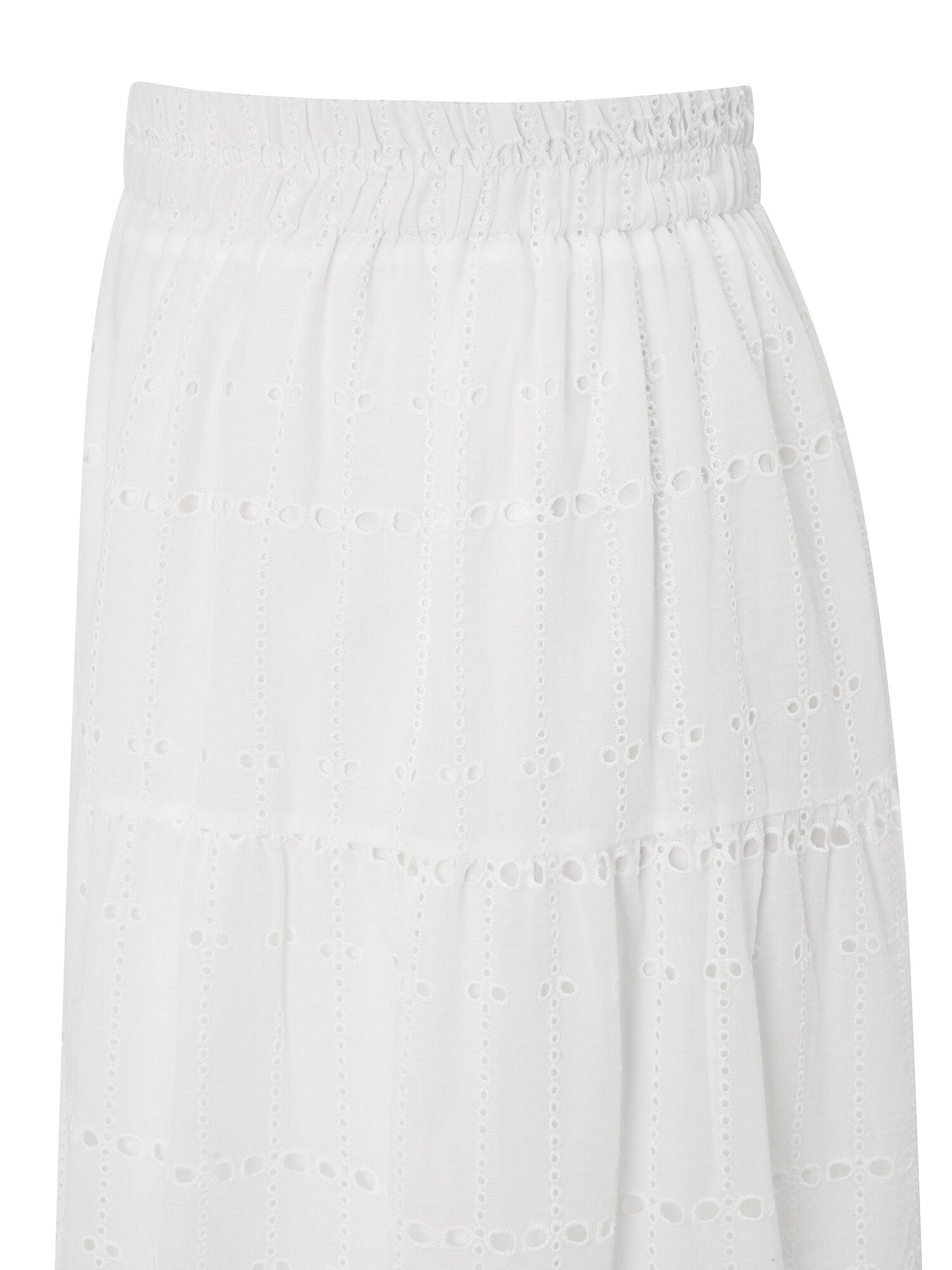 펀칭 레이스 플레어 스커트 (WHITE)