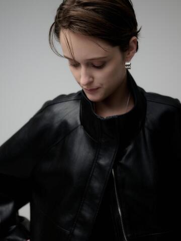 DIVINE FAUX LEATHER JACKET - BLACK