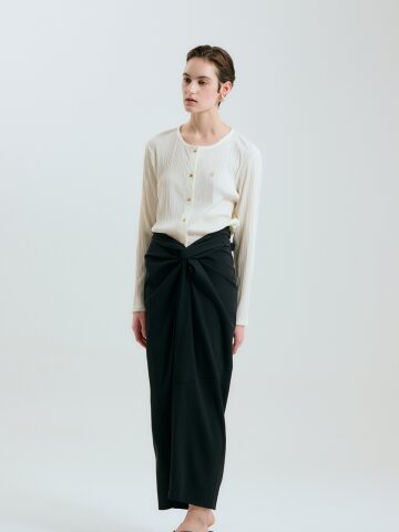 LU PLEATS CARDIGAN -IVORY