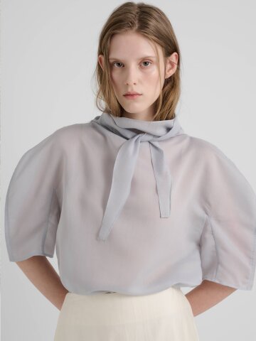 SOFT SHEER TIE BLOUSE