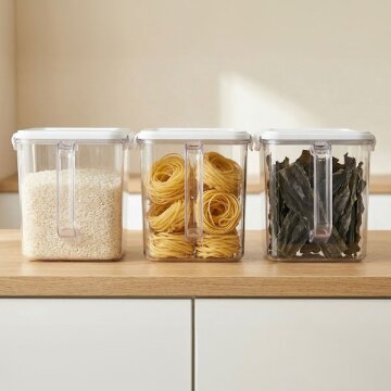 HICKIES 주방 투명 잡곡야채 보관 냉장고 밀폐용기 트롤리 정리 밀폐용기 7L