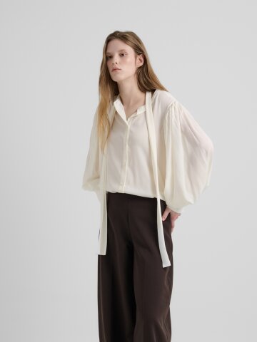 REINA CHIFFON BLOUSE- IVORY