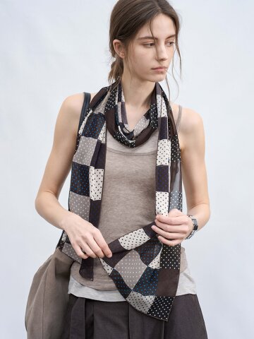 4/28 예약배송_TG_Check patchwork scarf