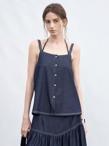 4/28 예약배송_TG_Denim strap sleeveless top