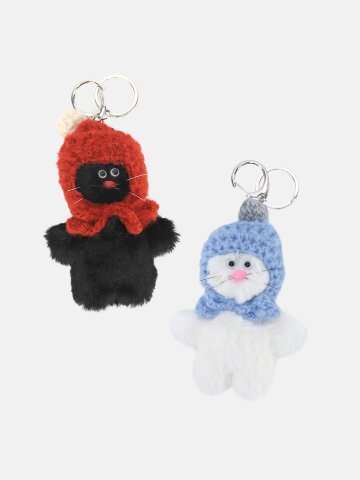 여성 겨울 가방장식 고양이 인형 참장식 키홀더 백참 가방장식 키링 LMUS018